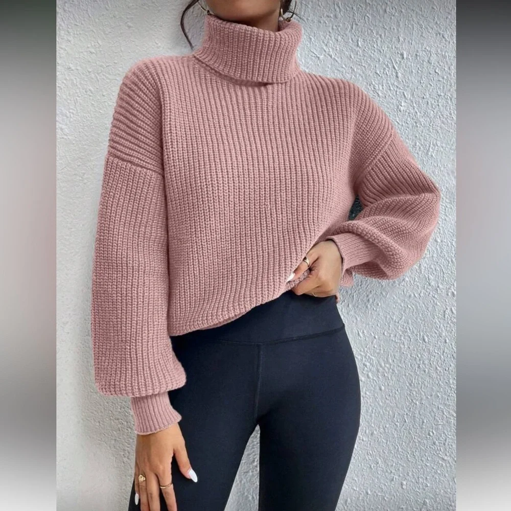 Pink Turtleneck Sweater